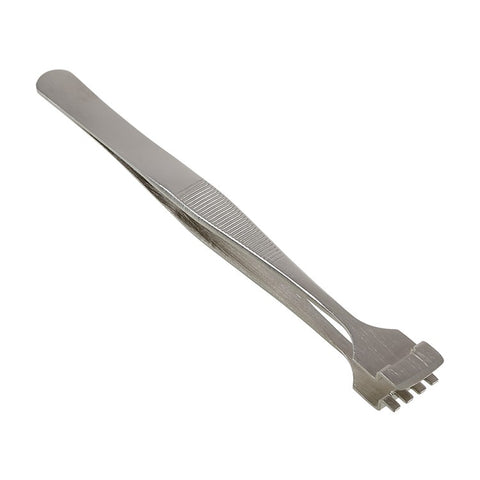 BEST BST-91-4T 1.2cm Tooth-shaped Crystal Wafer Tweezers Stainless Steel Maintenance Repair Tool Anti-Static Model Making Tool