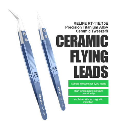 RELIFE RT Precision Ceramic Tweezers Titanium Alloy High Temperature Resistant Tweezers