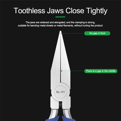 RELIFE RL-111 Industrial Toothless Flat-Nose Plier High Hardness Flat-Tips Plier for Bending and Straightening Wire