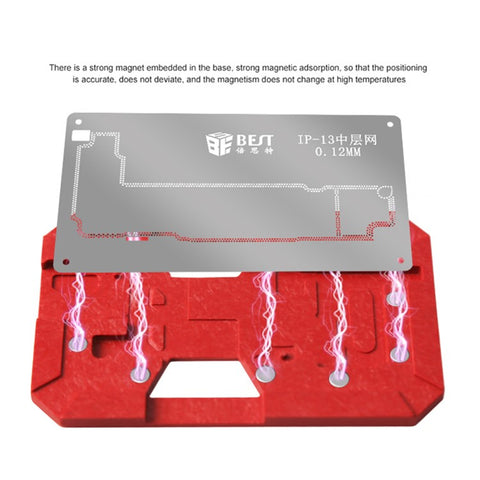 BEST BST-082 For iPhone 13 Series CPU Soldering Reballing Stencil Cell Phone Magnetic Tinning Plate