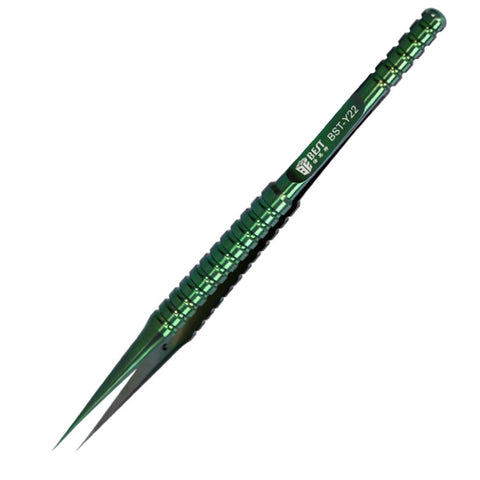 BEST BST-Y22 Titanium Alloy Fine Tip Straight Tweezers Electronic Device Repair Tool