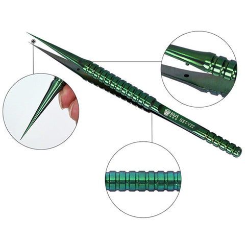 BEST BST-Y22 Titanium Alloy Fine Tip Straight Tweezers Electronic Device Repair Tool