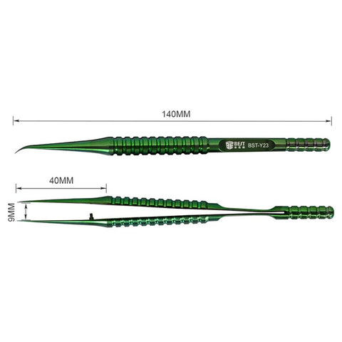 BEST BST-Y23 Titanium Alloy Curved Fine Tip Tweezers Electronic Device Precision Repair Tool