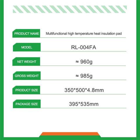 RELIFE RL-004FA Soldering Mat Silicone High Temperature Resistant Repair Insulation Pad