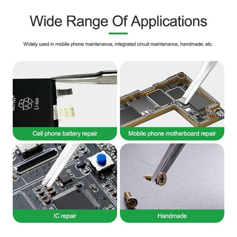 RELIFE ST-13 Flat Head Tweezers High Precision Flat Grip Tweezers Repairing Tool for Smart Phone Tablet