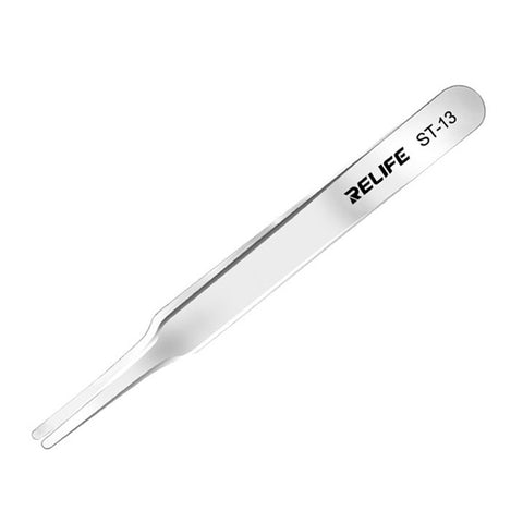 RELIFE ST-13 Flat Head Tweezers High Precision Flat Grip Tweezers Repairing Tool for Smart Phone Tablet