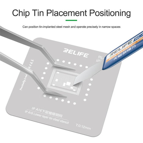 RELIFE ST-20 Chip Placement Tin Positioning Tweezers Anti-magnetic Adsorption Tweezers