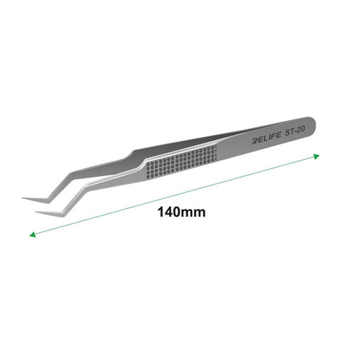 RELIFE ST-20 Chip Placement Tin Positioning Tweezers Anti-magnetic Adsorption Tweezers