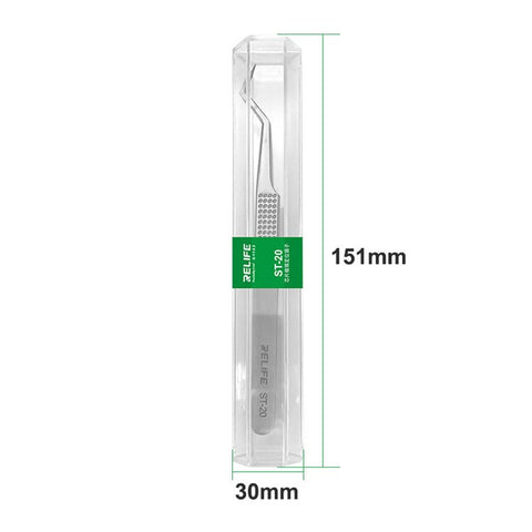 RELIFE ST-20 Chip Placement Tin Positioning Tweezers Anti-magnetic Adsorption Tweezers