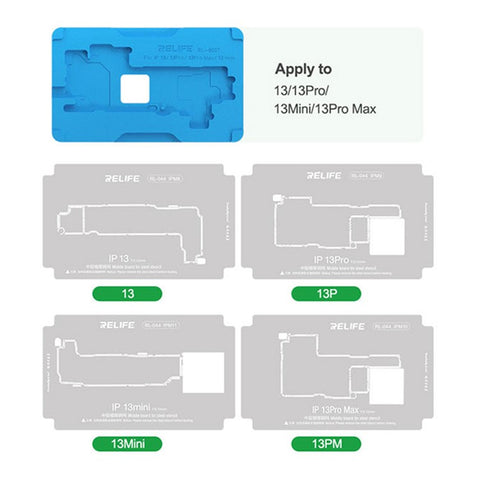 RELIFE RL-601T 22-in-1 Fixture for iPhone X-15 Pro Max Motherboard Middle Layer Board Plant Tin Platform