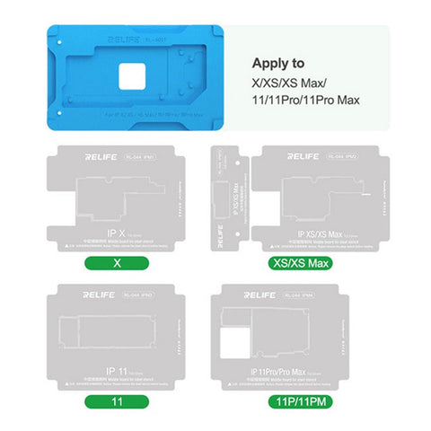 RELIFE RL-601T 22-in-1 Fixture for iPhone X-15 Pro Max Motherboard Middle Layer Board Plant Tin Platform