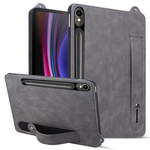 Tablet Case For Samsung Galaxy Tab S10 FE / S9 FE / S9 / S8 / S7 Hand Strap Kickstand Leather Cover