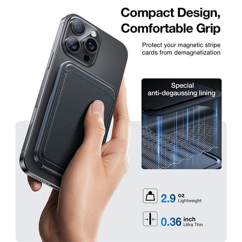 TORRAS Magnetic Card Holder 360° Rotatable Stand 3 Card Storage Pouch