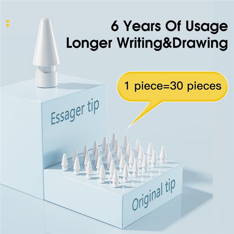 ESSAGER 3Pcs POM + 3Pcs PC Capacitive Pen Tip Set Replacement Pencil Tips for Drawing Writing Stylus Fine Nibs