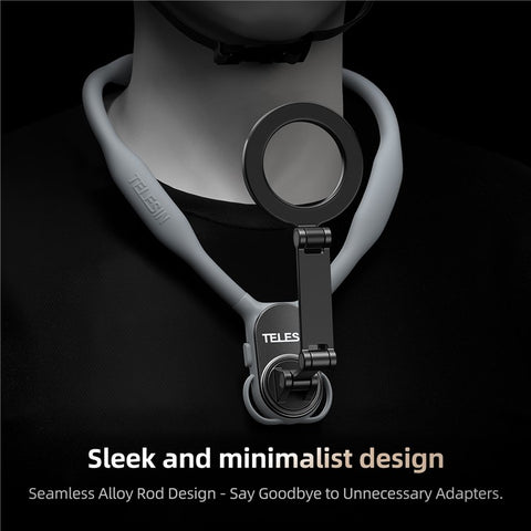 TELESIN MNM-001 For iPhone 12 / 13 / 14 / 15 / 16 Silicone Neck Mount Magnetic Selfie Stick Phone Neck Holder