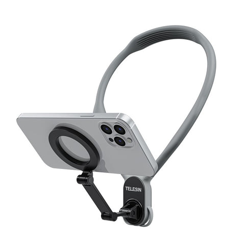 TELESIN MNM-001 For iPhone 12 / 13 / 14 / 15 / 16 Silicone Neck Mount Magnetic Selfie Stick Phone Neck Holder