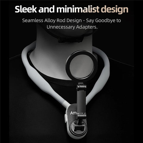 AMORUS Neck Holder for iPhone Samsung Universal Handsfree POV/Vlog Magnetic Around Neck Phone Mount