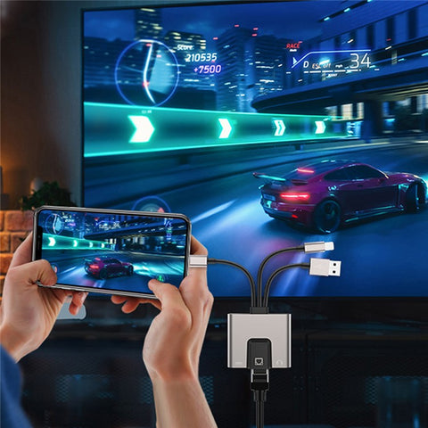 NK-1056S iP  /  USB-A  /  Type-C 3-in-1 Ethernet Adapter with 3.5mm Audio Jack for Windows / Mac OS / Phone / Pad