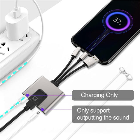 NK-1056S iP  /  USB-A  /  Type-C 3-in-1 Ethernet Adapter with 3.5mm Audio Jack for Windows / Mac OS / Phone / Pad