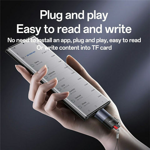YESIDO GS37 Type-C TF Card Reader Tablet Phone Laptop Memory Card Reader with Lanyard