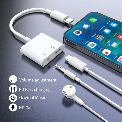 MH-CM33S USB-C to 3.5mm Headphone Audio Adapter Type-C Jack AUX Dongle Converter