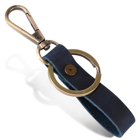 K017 Handmade Genuine Leather Keychain Key Chain with Belt Loop Clip for Keys, Size S