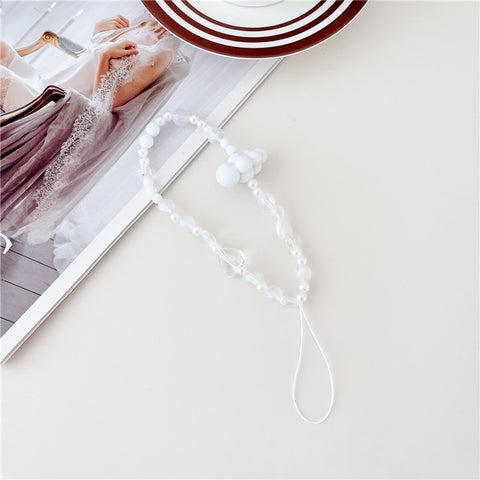 30cm Acrylic Clear Phone Case Lanyard Beaded Phone Chain Strap Mobile Accessories