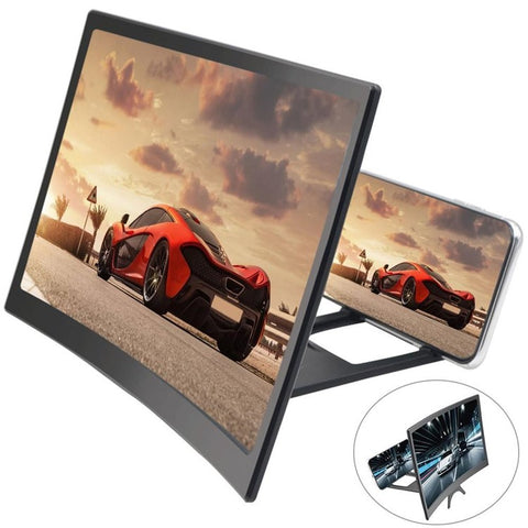 L11 14" Phone Screen Magnifier HD Movie Screen Magnifying with Curved Surface Design Movies Videos Enlarger Foldable Mobile Phone Stand