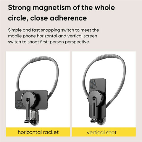 SCS-NH001 Magnetic Neck Phone Holder 360-Degree Rotation Hand Free POV Flexible Phone Neck Mount