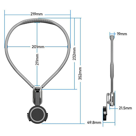 SCS-NH001 Magnetic Neck Phone Holder 360-Degree Rotation Hand Free POV Flexible Phone Neck Mount