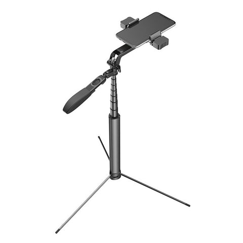 A21S Multifunction Cell Phone Clip Tripod Stand Selfie Stick Gimbal Stabilizer Tripod with Remote Control and Fill Light for Video Recording / Vlogging / Live Streaming