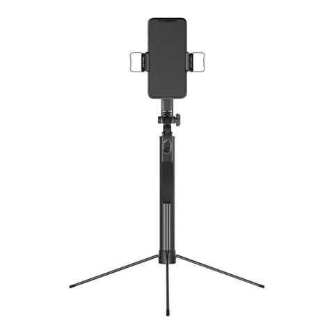 A21S Multifunction Cell Phone Clip Tripod Stand Selfie Stick Gimbal Stabilizer Tripod with Remote Control and Fill Light for Video Recording / Vlogging / Live Streaming