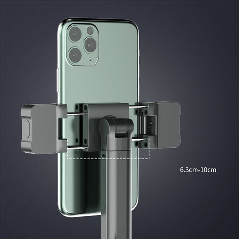 A21S Multifunction Cell Phone Clip Tripod Stand Selfie Stick Gimbal Stabilizer Tripod with Remote Control and Fill Light for Video Recording / Vlogging / Live Streaming