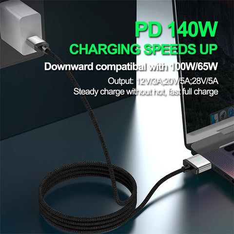 ENKAY 2m PD 140W Compatible with MagSafe 3 USB-C to Magnetic Charging Cable for MacBook