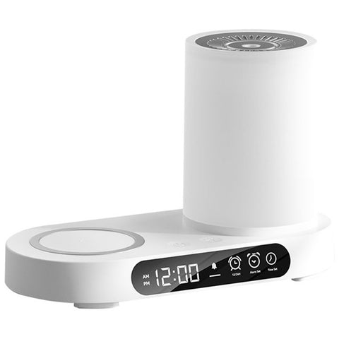 T32 Aroma Air Humidifier Night Light Bluetooth-compatible Speaker Digital Clock Phone Wireless Charger