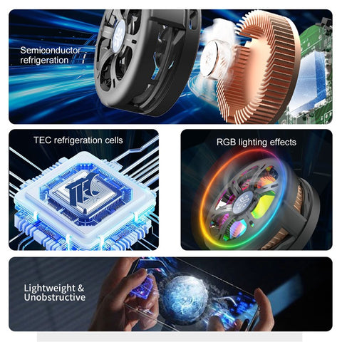Q6 Qi2 Certified Magnetic Wireless Charger Smartphone TEC Cooling Fan with RGB Light