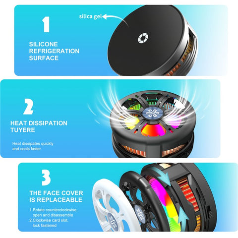 Q6 Qi2 Certified Magnetic Wireless Charger Smartphone TEC Cooling Fan with RGB Light