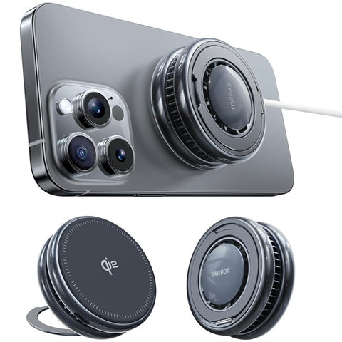 TORRAS Wireless Magnetic Charger 15W Fast Cooling Charger with 360° Rotating Stand