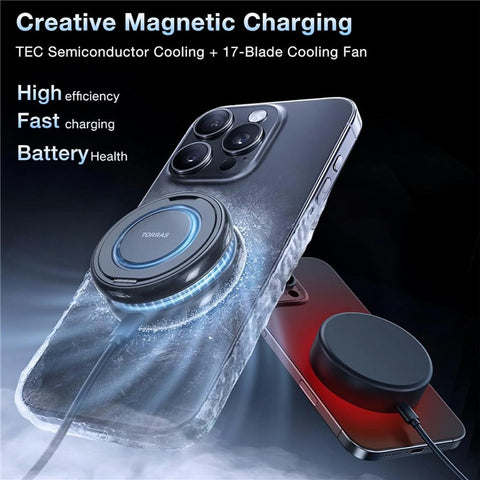 TORRAS Wireless Magnetic Charger 15W Fast Cooling Charger with 360° Rotating Stand