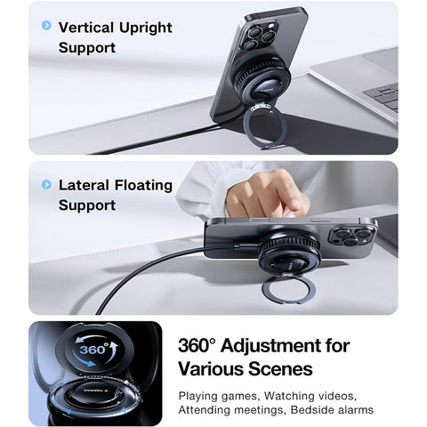 TORRAS Wireless Magnetic Charger 15W Fast Cooling Charger with 360° Rotating Stand