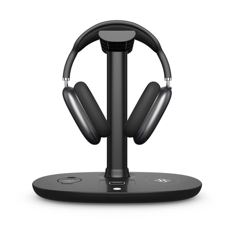 B-15A 4 in 1 Multi-function Charging Dock with Headset Stand Wireless Charging Station for iPhone iWatch AirPods