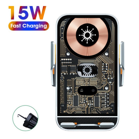 C10 Infrared Sensor Transparent Car Air Vent Wireless Charger 15W Fast Charger Phone Mount Holder for Car Navigation