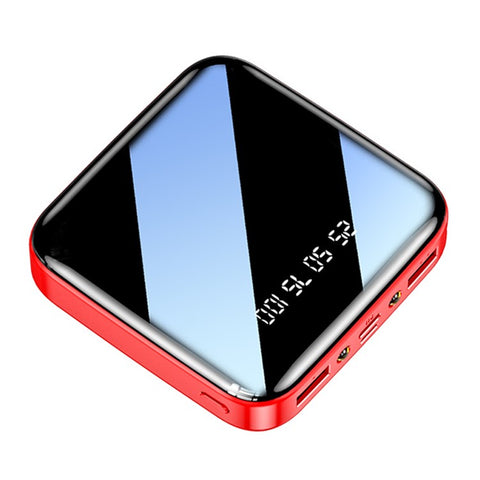 Portable Power Bank 20000mAh Phone Charger Battery Pack Mirror Screen Display Dual Input Port with LED Flashlight