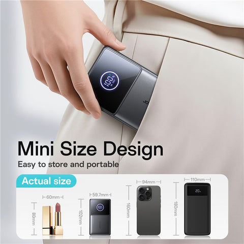 JOYROOM JR-PR1 Power Bank 10000mAh 22.5W Super Fast Charging Charger with Built-In Retractable Cable