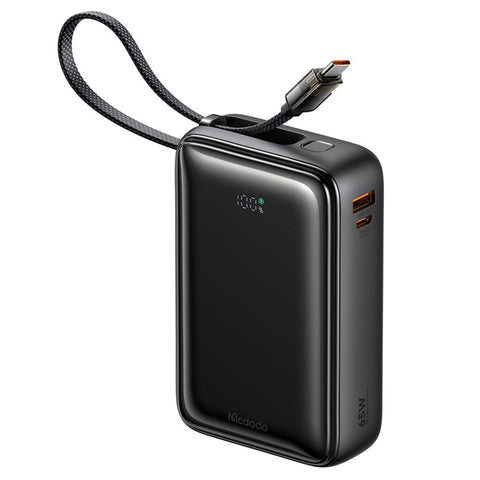 MCDODO MC-6370 MDD Freekit Series USB-C Cable Power Bank 20000mAh Digital Display 65W USB-A + USB-C Ports Phone Charger