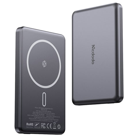 MCDODO MC-4641 5000mAh Metal Ultra-Thin Magnetic Wireless Power Bank 20W Fast Charging USB-C Input / Output