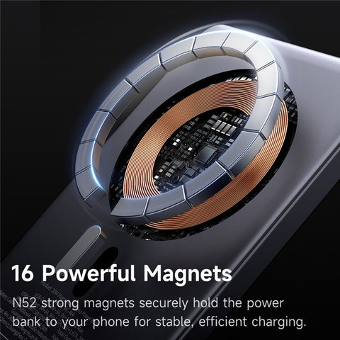 MCDODO MC-4641 5000mAh Metal Ultra-Thin Magnetic Wireless Power Bank 20W Fast Charging USB-C Input / Output
