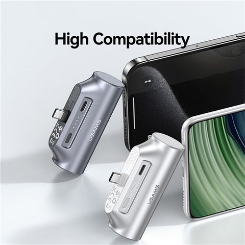 USAMS CD248 PB79 Mini Power Bank 3000mAh Type-C Plug Portable Charger Emergency Charging for Phones