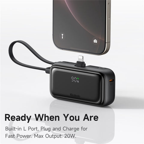 MCDODO MC-7800 MDD Freekit Series Power Bank with iP Plug Digital Display 5000mAh 20W Portable Phone Charger