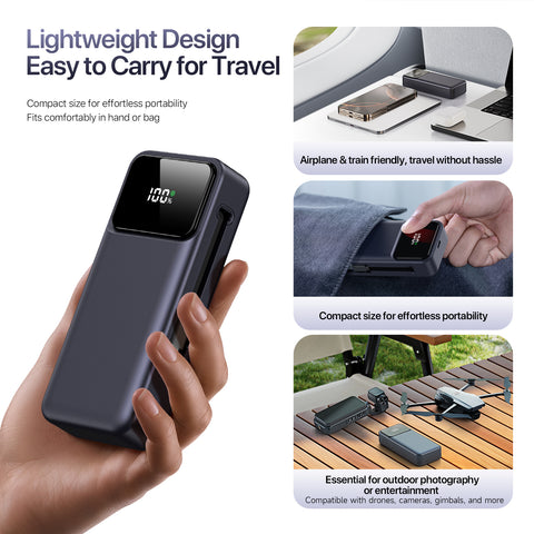 DUZZONA For Universal  P1 10000mAh 22.5W Portable Power Bank with Retractable Charging Cable